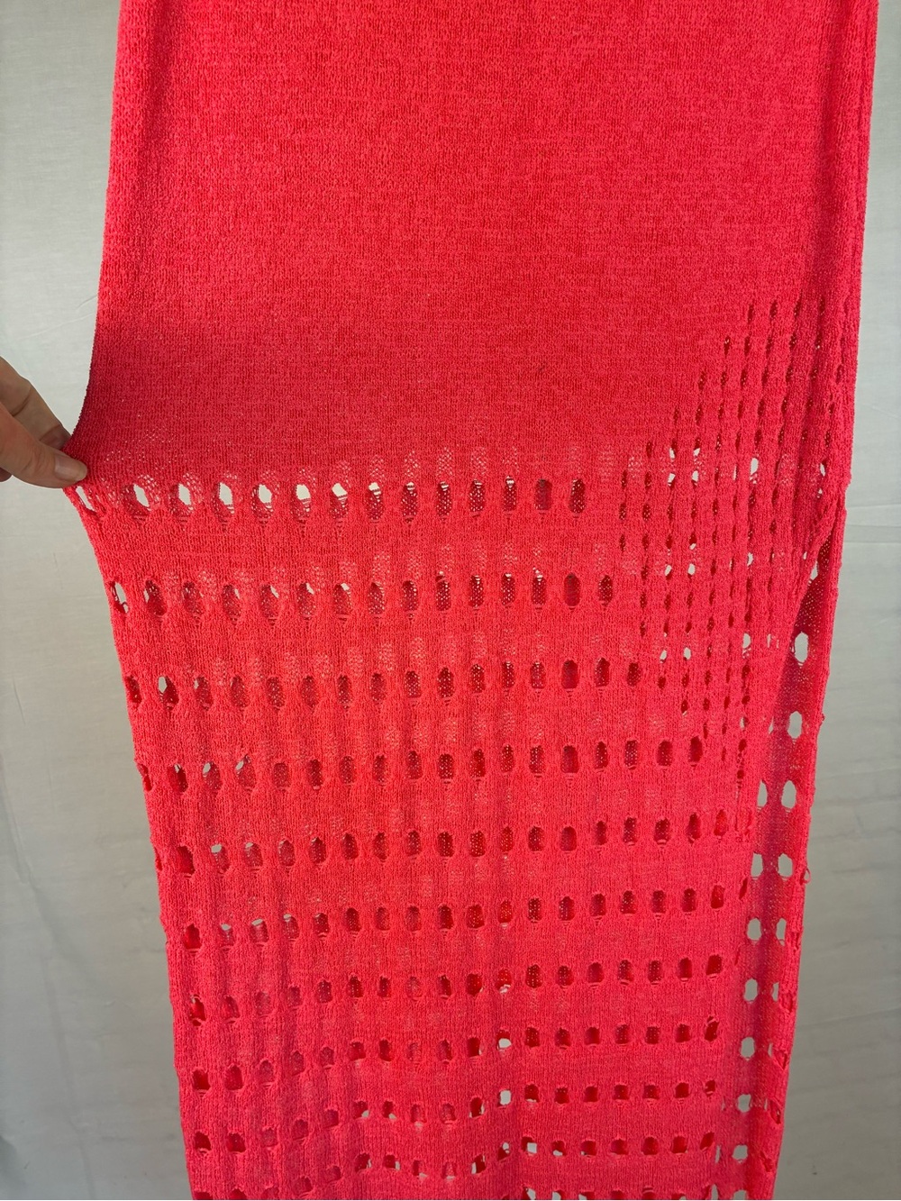 NWOT Lulu's Summer Stunner Hot Pink Crochet Swim Cover-Up Maxi Skirt S - Picture 4 of 7